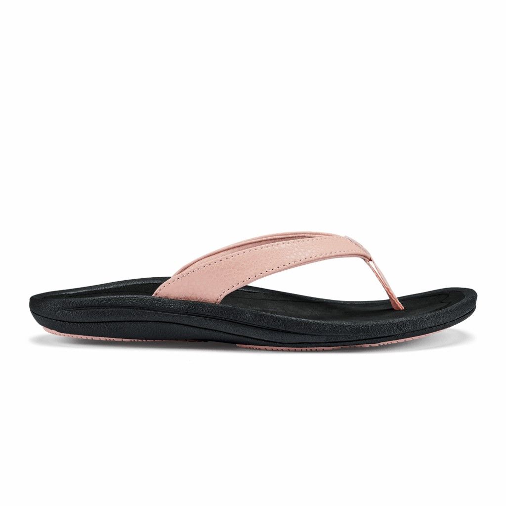 Olukai Women's Kulapa Kai Flip Flop - Petal Pink / Black US132-786